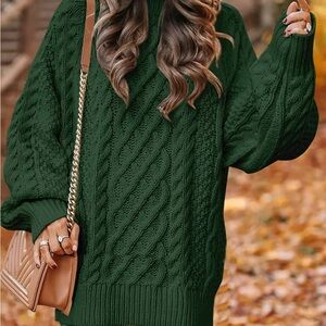 MOSHU Oversized Sweater Women’s Cable Knit Chunky Pullover Holiday NWT Size XL